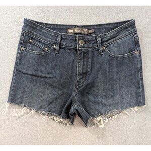 Levis Denim Shorts Womens SZ 8 Blue Cut Off Bold Curve Silhouette Faded Whisker